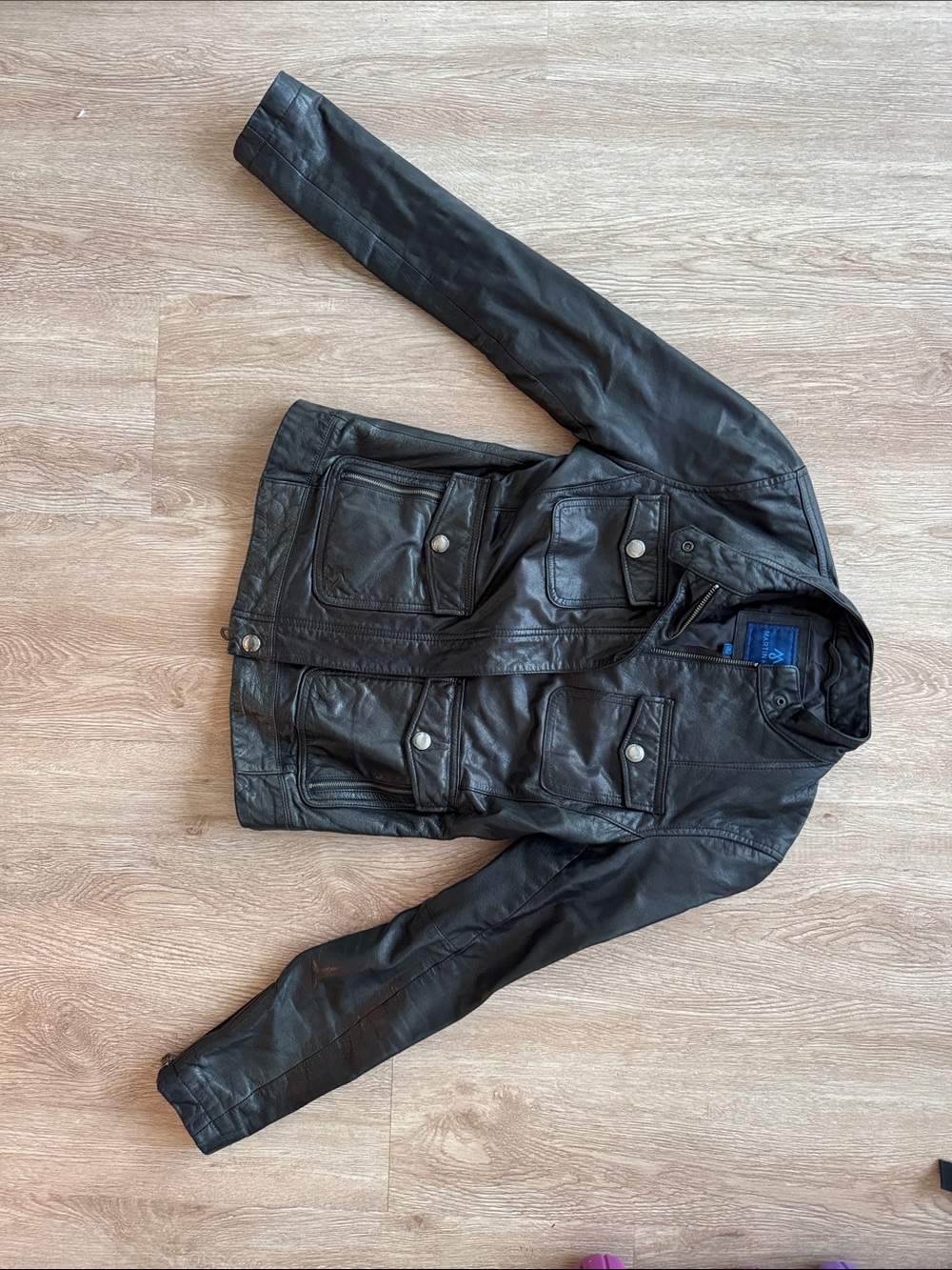 Martin + Osa Black Leather Jacket Size M